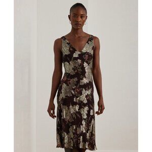 Lauren Ralph Lauren *Minor Error* Metallic Jacquard Dress Red Size 14 $265